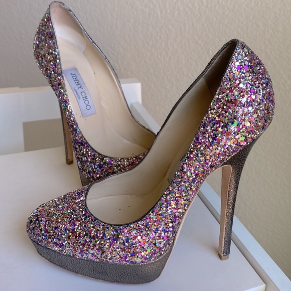 ✨RARE JIMMY CHOO GLITTER HEELS✨ - Picture 4 of 10